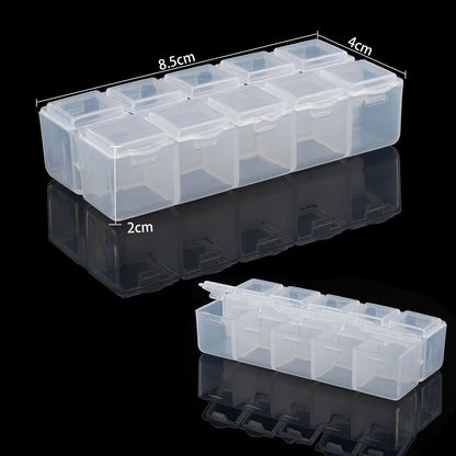 Plastic Storage Jewelry Box Compartment Adjustable Container for Beads earring box for jewelry rectangle Box Case - StorageandmoreStorage