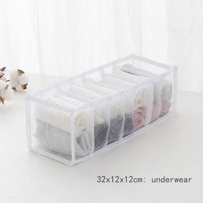 Jeans Compartment Storage Box Closet Clothes Drawer Mesh Separation Box Stacking Pants Drawer Divider Can Washed Home Organizer - StorageandmoreStorage