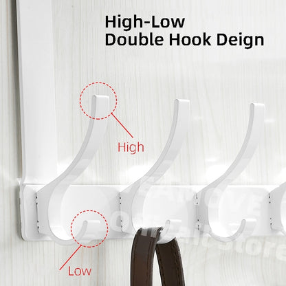 Hooks Over The Door 5 Hooks Home Bathroom Organizer Rack Clothes Coat Hat Towel Hanger Bathroom Kitchen Accessories Holder - StorageandmoreStorage