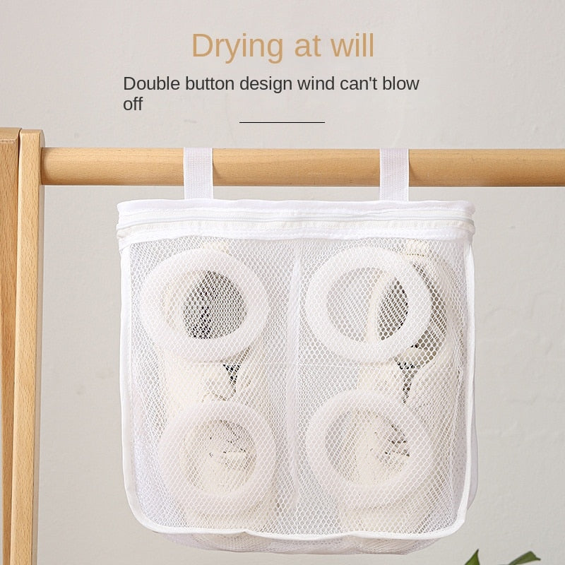 Mesh Washing Machine Shoes Bag Anti-deformation Zipper Laundry Bag Travel Shoes Clothes Storage Bags Shoes Airing Dry Tool - StorageandmoreStorage