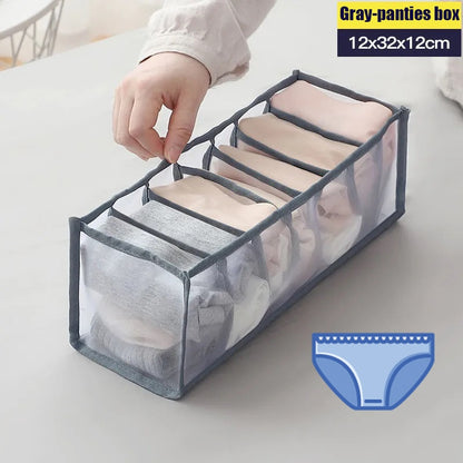 Jeans Compartment Storage Box Closet Clothes Drawer Mesh Separation Box Underwear Pants Drawer Divider Can Washed Home Organizer - StorageandmoreStorage