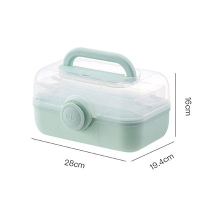 Portable First Aid Container Clear Plastic Medicine Storage Box Large Capacity Family Emergency Kit Storage Organizer - StorageandmoreStorage