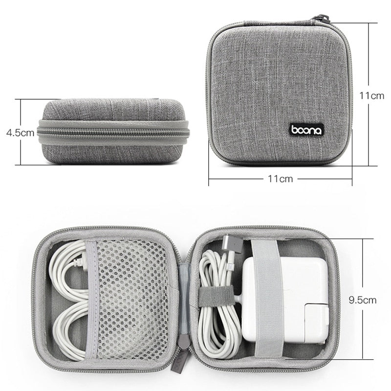 Portable Earphone Storage Bag Data Cable Organizer Bag Multifunctional Digital Gadgets Case MAC Charger U Disk Protective Cover - StorageandmoreStorage