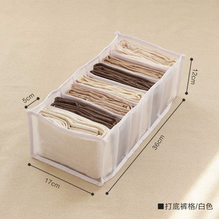 Jeans Compartment Storage Box Closet Clothes Drawer Mesh Separation Box Stacking Pants Drawer Divider Can Washed Home Organizer - StorageandmoreStorage