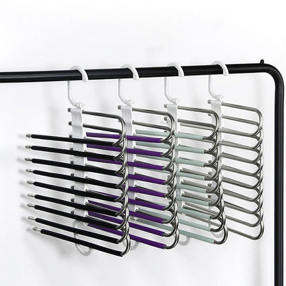 Multifunctional Pants Hanger Clothes Organizer Adjustable Pant Storage Rack Closet Organizer Trouser Hanger - StorageandmoreStorage