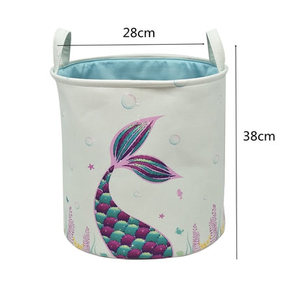 Pink Large Laundry Basket Round Dirty Clothes Toys Folding Bucket Anti-dust Big Storage Barrel Hamper - StorageandmoreStorage