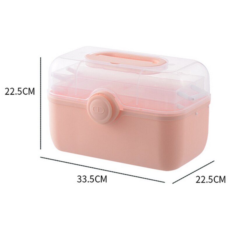 Portable First Aid Container Clear Plastic Medicine Storage Box Large Capacity Family Emergency Kit Storage Organizer - StorageandmoreStorage