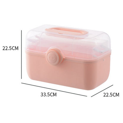 Portable First Aid Container Clear Plastic Medicine Storage Box Large Capacity Family Emergency Kit Storage Organizer - StorageandmoreStorage