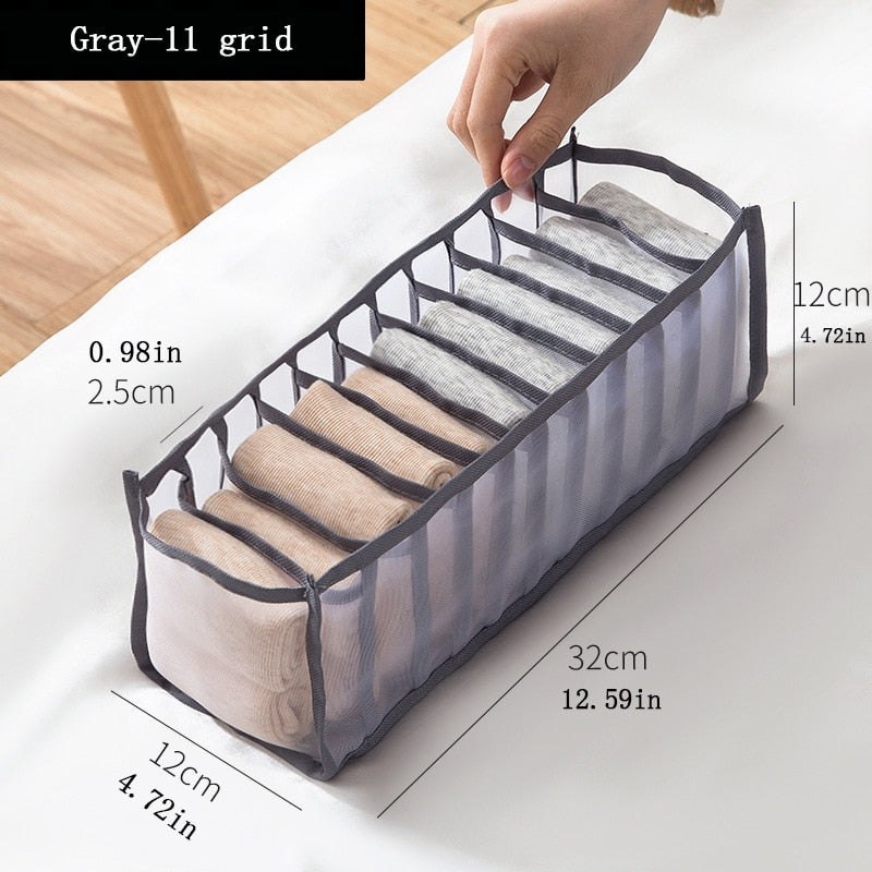 Closet Qrganizer Household Foldable Underwear Socks Storage Box Nylon Packing Dormitory Storage Bra Packing Breathable Mesh Bag - StorageandmoreStorage