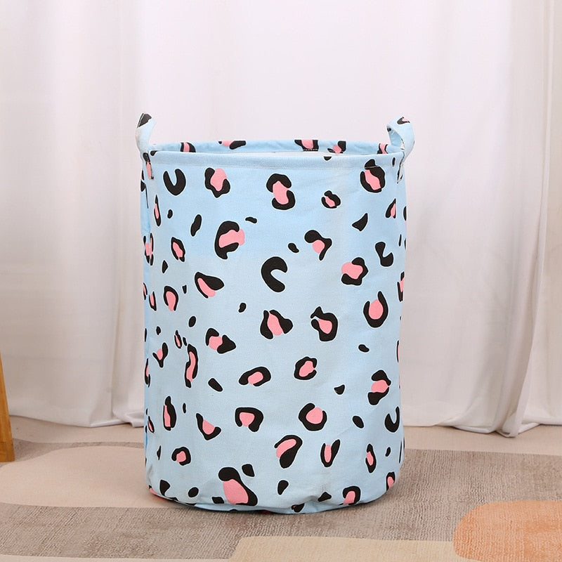 Cotton Linen Dirty Laundry Basket Foldable Round Waterproof Organizer Bucket Clothing Children Toy Large Capacity Storage Home - StorageandmoreStorage