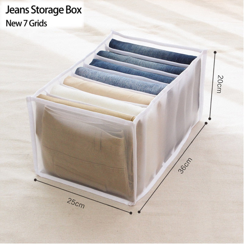 Sweater Clothes Storage Grid Boxes Student Dormitory Wardrobe Closet Drawer Organizer T-shirt Pants Clothing Separation Box - StorageandmoreStorage