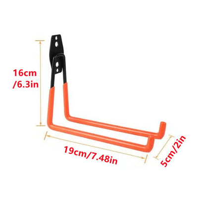 1pc High Quality Orange Garage Hook Storage Utility Double Hooks Warehouse Balcony Metal Garden Wall Organizer Hanger Black - StorageandmoreStorage