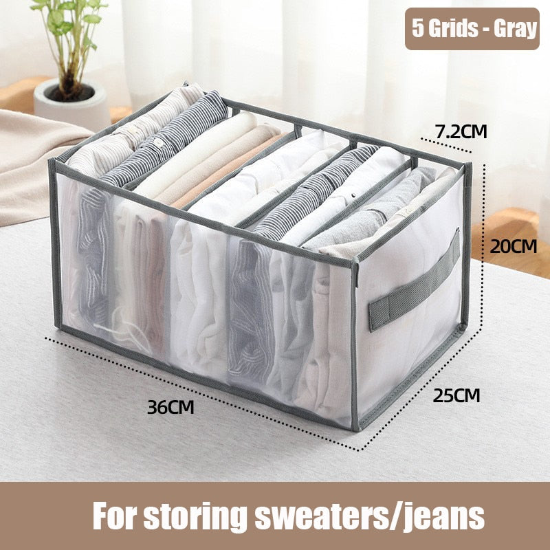 Jeans Storage Boxes Closet Organizer Drawer Divider Boxes T-shirt Storage Box Foldable Underwear Organizers Storage for Clothes - StorageandmoreStorage