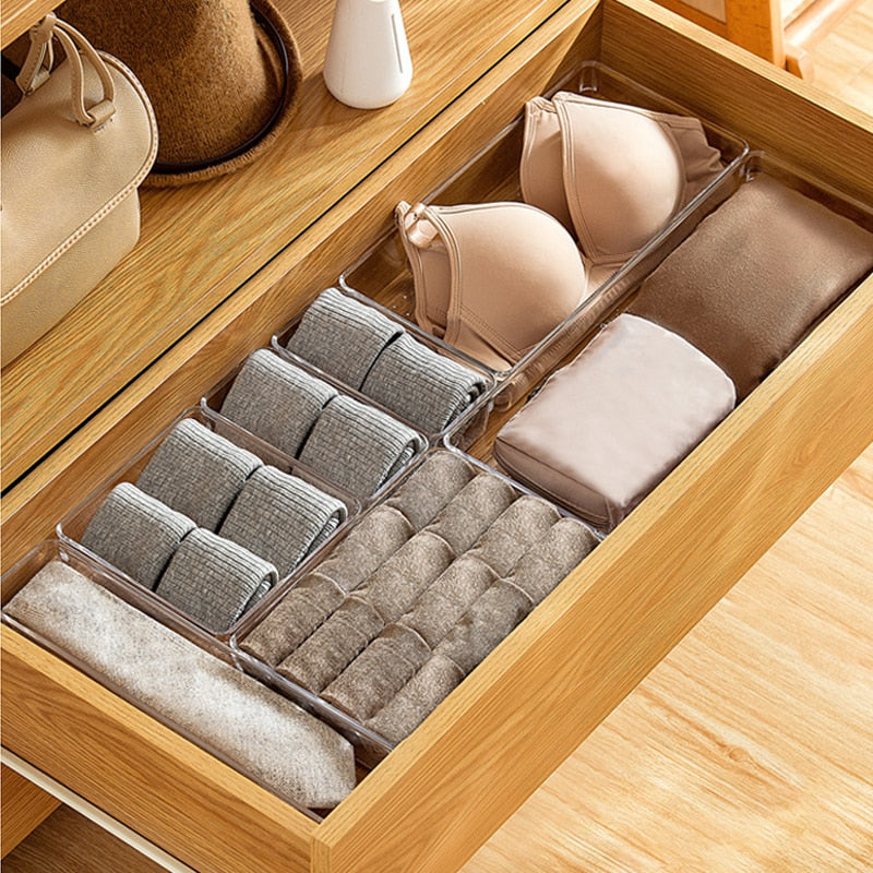 Transparent Desk Acrylic Storage Box Drawer Organizers  Jewelry Makeup Organizer For Cosmetic Closet Organizer For Small Things - StorageandmoreStorage