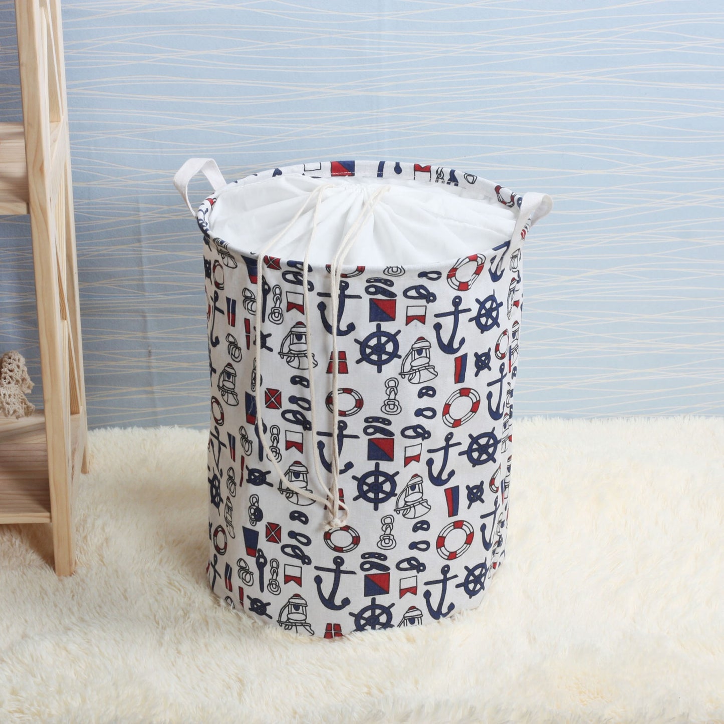 New Fashion Print Laundry Basket with Drawstring Lining Portable Foldable Storage Bag Hamper for Kids Toys Dirty Clothes Basket - StorageandmoreStorage