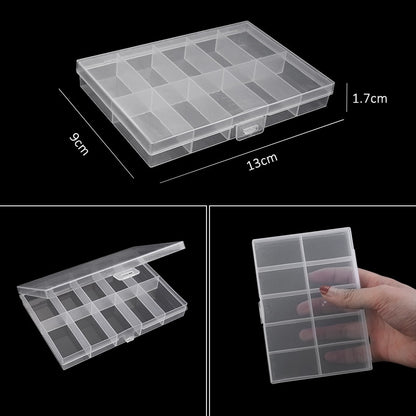 Transparent Plastic Storage Jewelry Box Compartment Adjustable Container For Beads Earring Box For Jewelry Rectangle Box Case - StorageandmoreStorage