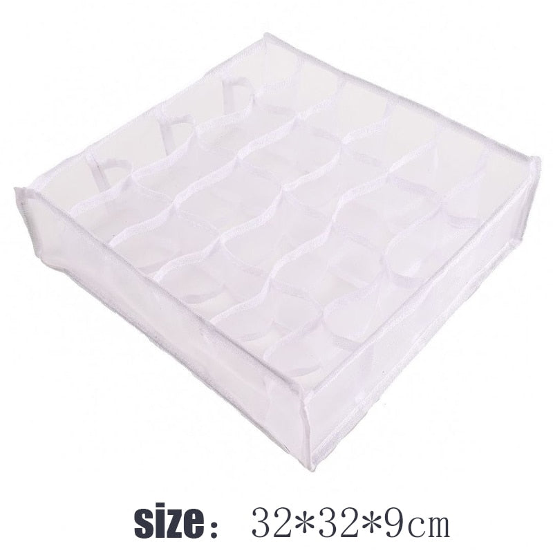 Underwear Socks Shorts Compartment Storage Box Closet Organizer Drawer Mesh Separation Dormitory Storage box Washable Organizer - StorageandmoreStorage