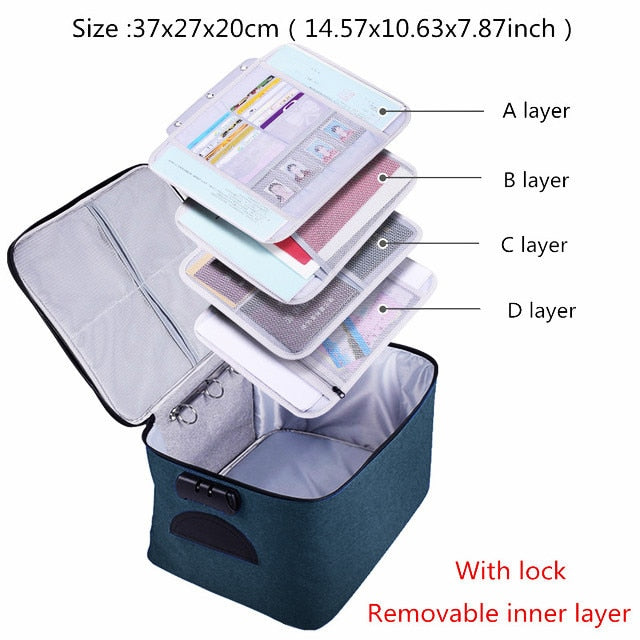 Document Storage Bag Organizer Desk Stationery Women Travel Files Card Folder Holder Tool Case Handbag Home Office Accessories - StorageandmoreStorage