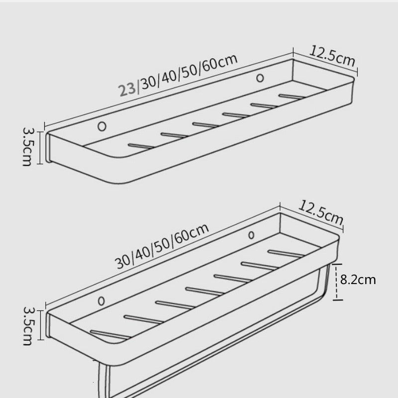 Bathroom Shelf Wall Shelves Shelf Aluminum Black Bathroom Corner Shelf Wall Mounted Black Aluminum Kitchen Storage Holder - StorageandmoreStorage