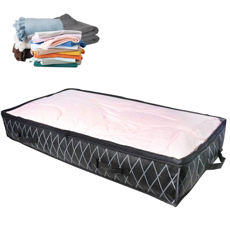 Foldable Underbed Bags Large Capacity Box With Reinforced Strap Handles Foldable Stackable Large Capacity Clothes Organizer For - StorageandmoreStorage