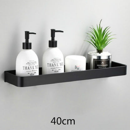 Bathroom Shelf Wall Shelves Shelf Aluminum Black Bathroom Corner Shelf Wall Mounted Black Aluminum Kitchen Storage Holder - StorageandmoreStorage