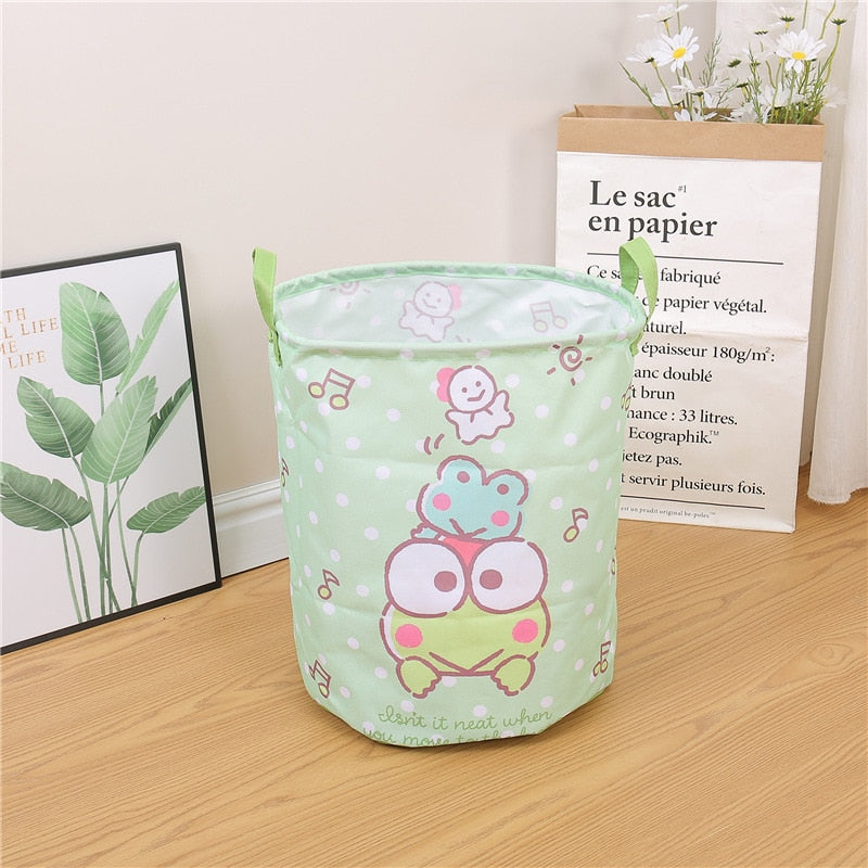 Kawaii Sanrioed My Melody Kuromi Cinnamoroll Foldable Laundry Basket Cartoon Folding Washing Bin Laundry Hamper - StorageandmoreStorage