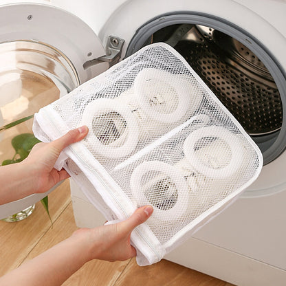 Mesh Washing Machine Shoes Bag Anti-deformation Zipper Laundry Bag Travel Shoes Clothes Storage Bags Shoes Airing Dry Tool - StorageandmoreStorage