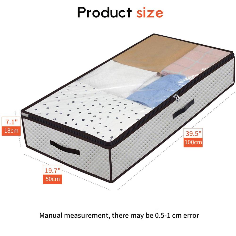 Foldable Under Bed Storage Bags Large Capacity Breathable Underbed Storage Bins Thick Clothes Storage Boxes Zippered Organizer - StorageandmoreStorage