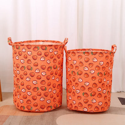 Cotton Linen Dirty Laundry Basket Foldable Round Waterproof Organizer Bucket Clothing Children Toy Large Capacity Storage Home - StorageandmoreStorage