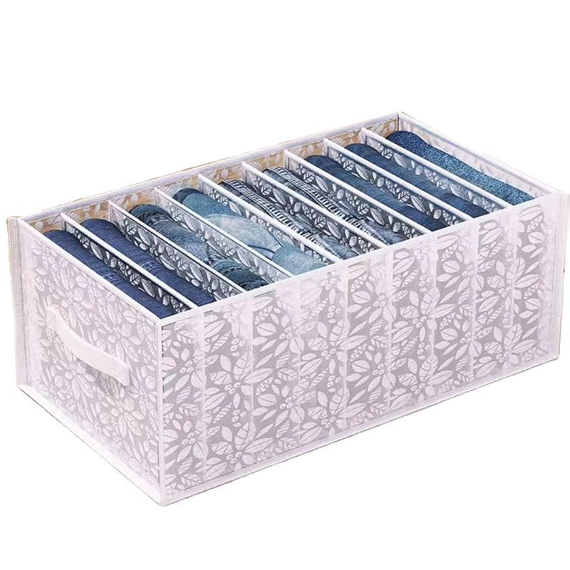 Jeans Compartment Storage Box Closet Clothes Drawer Mesh Separation Box Underwear Pants Drawer Divider Can Washed Home Organizer - StorageandmoreStorage