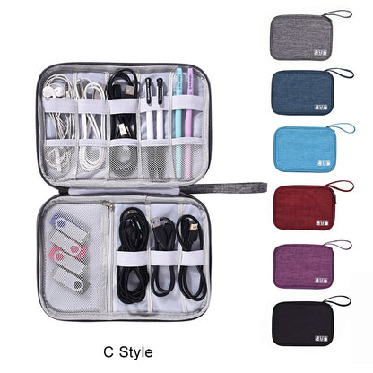 Cable Storage Bag Charger Wire Electronic Organizer Digital Gadget Pouch Cosmetic Kit Case Closet Wardrobe Accessories Supplies - StorageandmoreStorage