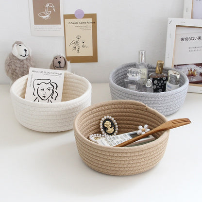 INS Nordic Cotton Rope Storage Baskets Woven Desktop Sundries Kids Toys Organizer Box Baby Dirty Clothes Laundry Basket Hamper - StorageandmoreStorage