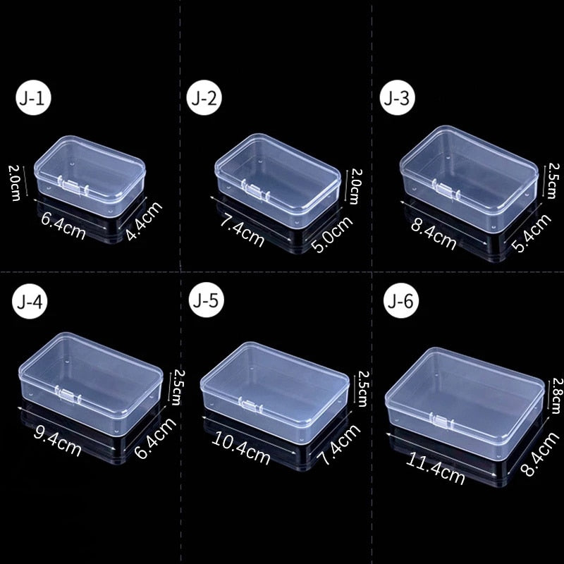 Mini Boxes Rectangle Clear Plastic Jewelry Storage Case Container Packaging Box for Earrings Rings Beads Collecting Small Items - StorageandmoreStorage