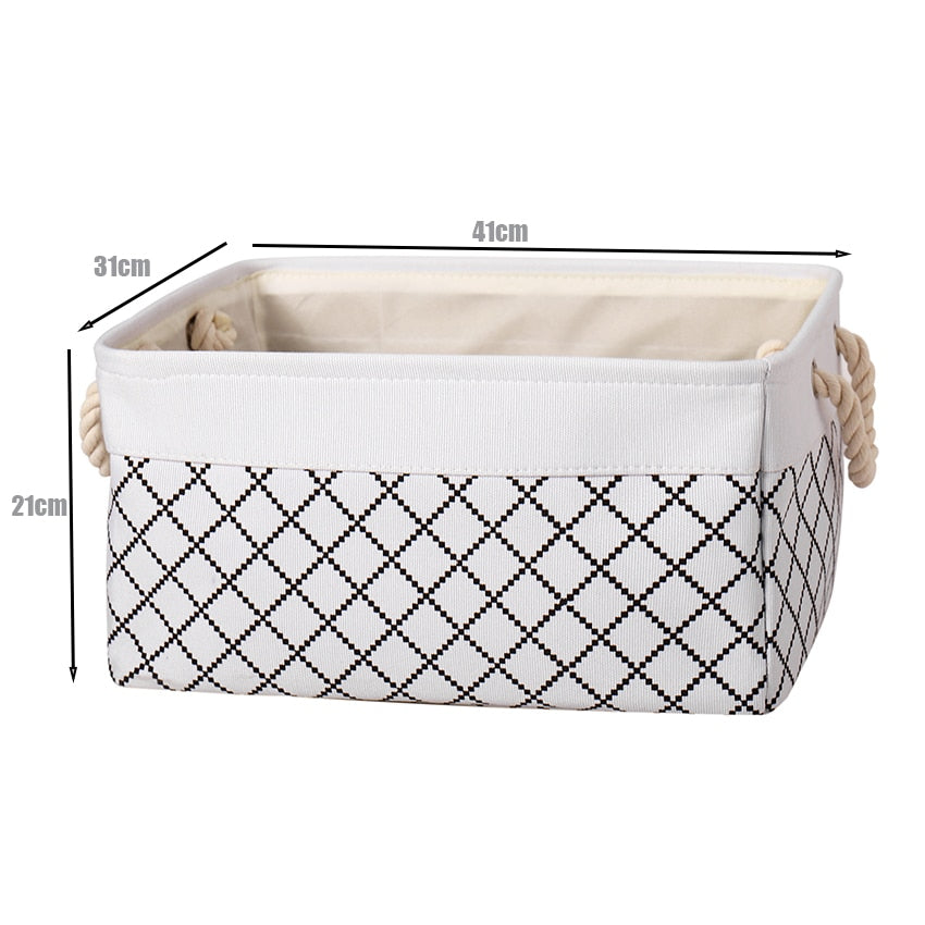 Cotton Linen Folding Storage Baskets Kids Toys Organizer Clothes and Sundries Storage Box Cabinet Storage Bag Laundry Basket - StorageandmoreStorage