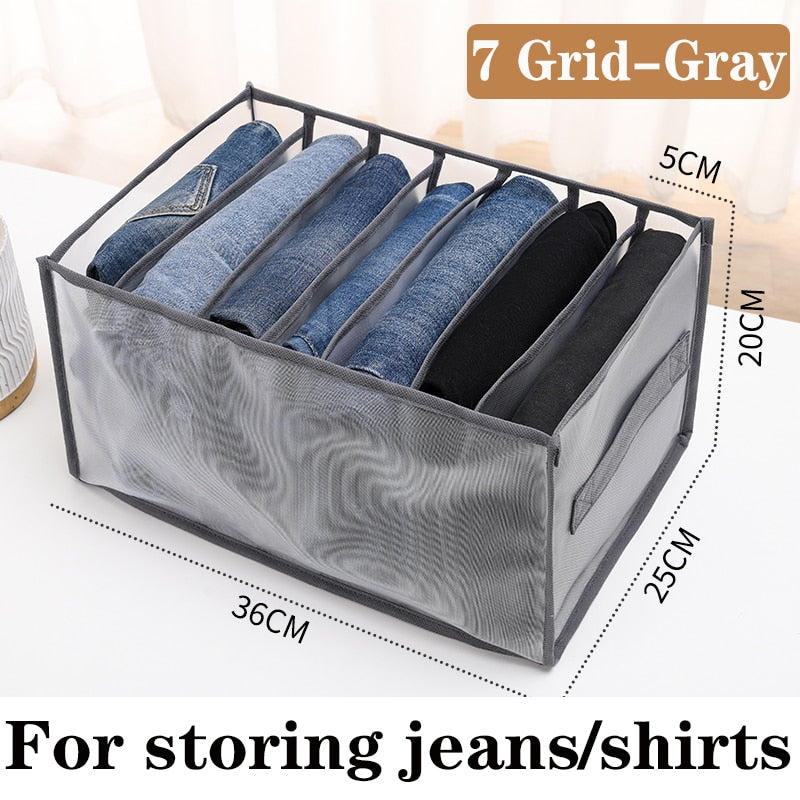 Jeans storage boxes Closet organizer drawer divider boxes Foldable Underwear bra organizers Wardrobe pants T-shirt storage box - StorageandmoreStorage