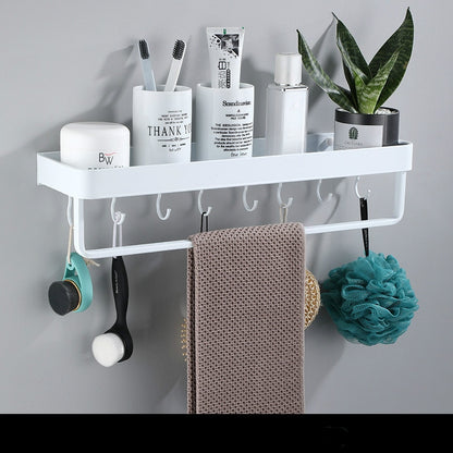 Bathroom Shelf Wall Shelves Shelf Aluminum Black Bathroom Corner Shelf Wall Mounted Black Aluminum Kitchen Storage Holder - StorageandmoreStorage