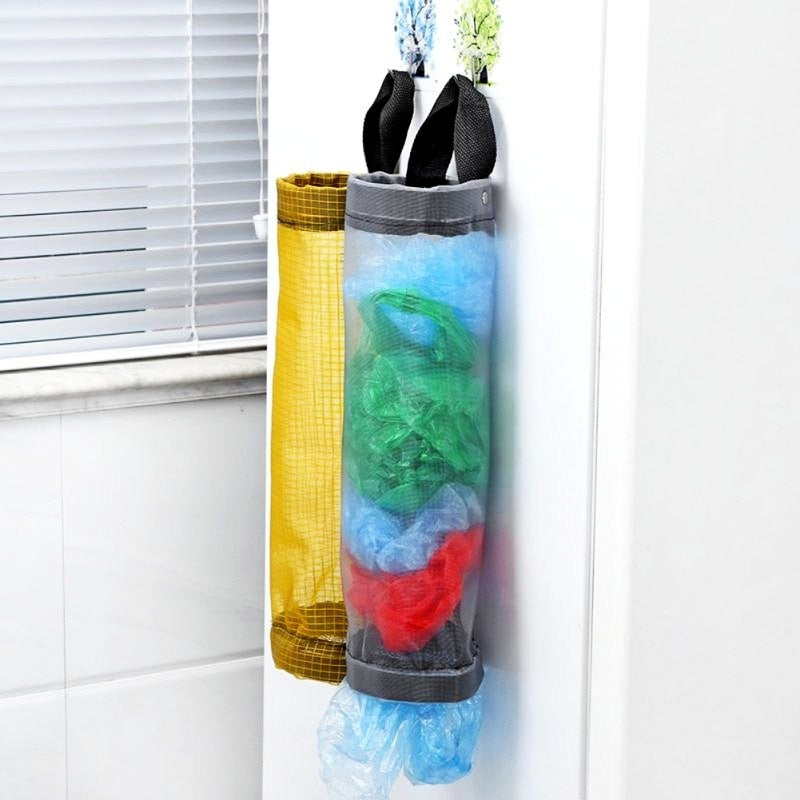 Home Grocery Bag Holder Wall Mount Plastic Bag Holder Dispenser Hanging Storage Trash Garbage Bag Kitchen Garbage Organizer - StorageandmoreStorage