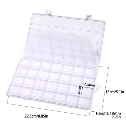 28 Grid Rectangle Plastic Jewelry Box Compartment Storage Box Case Jewelry Earring Bead Craft Display Container Organizer - StorageandmoreStorage