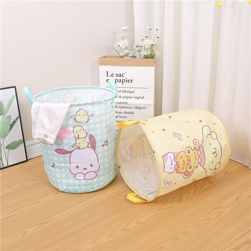 Kawaii Sanrioed My Melody Kuromi Cinnamoroll Foldable Laundry Basket Cartoon Folding Washing Bin Laundry Hamper - StorageandmoreStorage