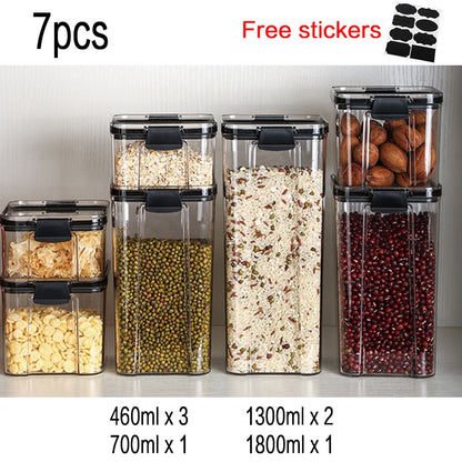 Food Storage Kitchen Container Plastic Box Jars for Bulk Cereals Kitchen Organizers for Pantry Organizer Jars With Lid Home - StorageandmoreStorage