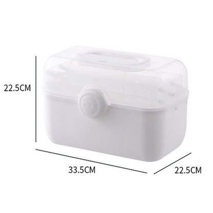 Portable First Aid Container Clear Plastic Medicine Storage Box Large Capacity Family Emergency Kit Storage Organizer - StorageandmoreStorage