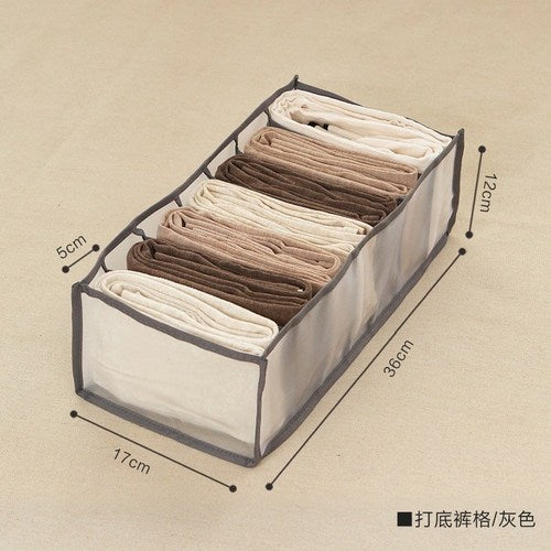 Jeans Compartment Storage Box Closet Clothes Drawer Mesh Separation Box Underwear Pants Drawer Divider Can Washed Home Organizer - StorageandmoreStorage