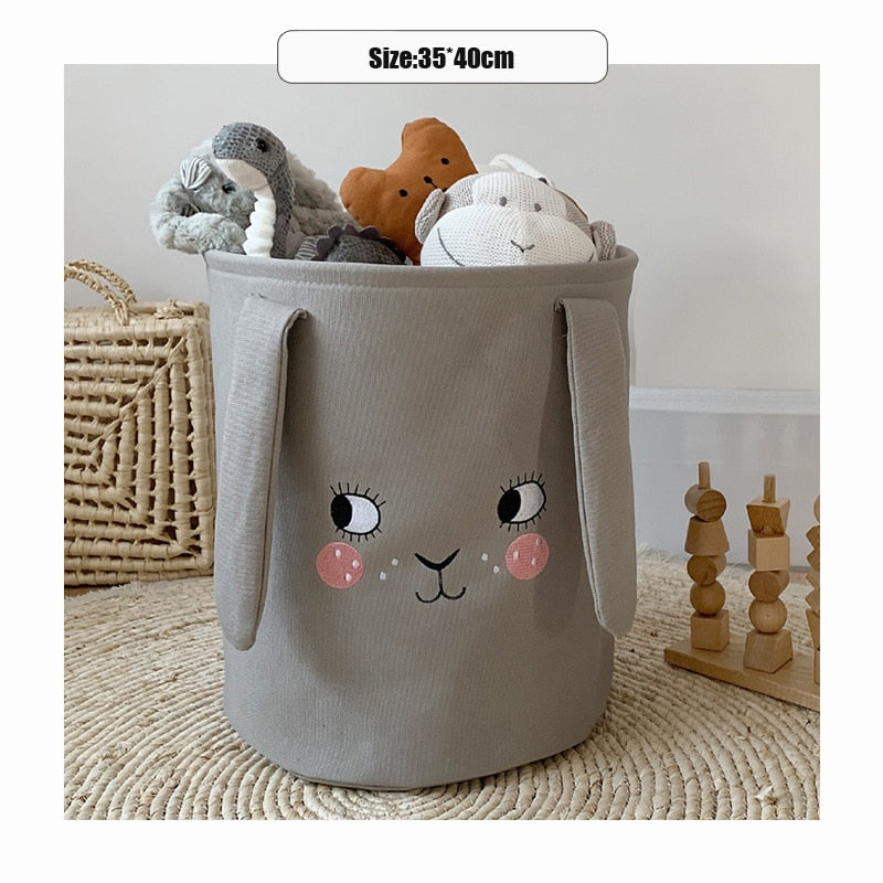 Foldable Storage Basket Cartoon Dinosa Kids Toys Canvas Storage Basket Dirty Clothes Laundry Container Barrel Home Organizer - StorageandmoreStorage