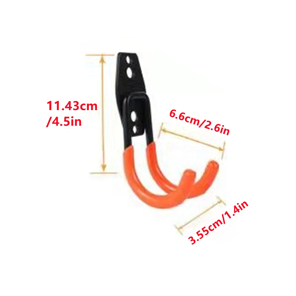 1pc High Quality Orange Garage Hook Storage Utility Double Hooks Warehouse Balcony Metal Garden Wall Organizer Hanger Black - StorageandmoreStorage