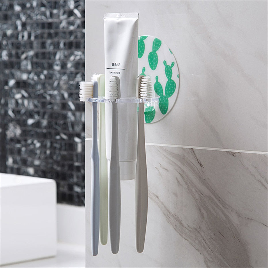 1PC Plastic Toothbrush Holder Toothpaste Storage Rack Shaver Tooth Brush Dispenser Bathroom Organizer Accessories Tools GUANYAO - StorageandmoreStorage