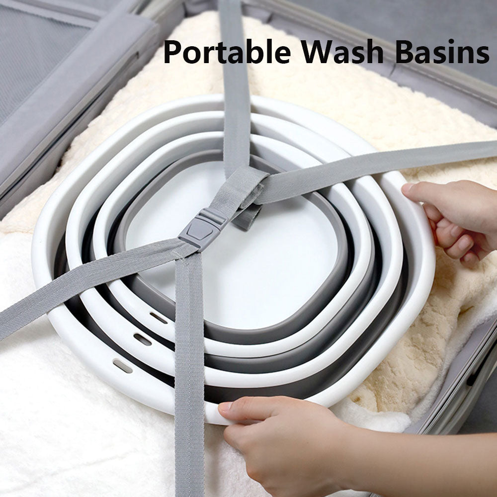 Plastic Folding Basins Portable Wash Basins Folding Laundry Tub Adult Baby Bath Basin Bathroom Kitchen Accessories Wash Basin - StorageandmoreStorage