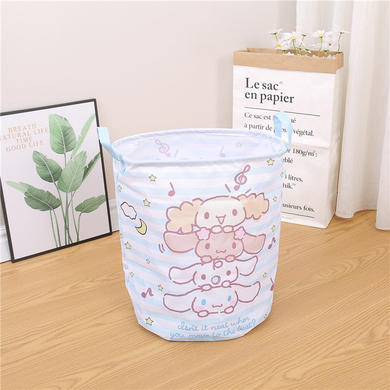 Kawaii Sanrioed My Melody Kuromi Cinnamoroll Foldable Laundry Basket Cartoon Folding Washing Bin Laundry Hamper - StorageandmoreStorage