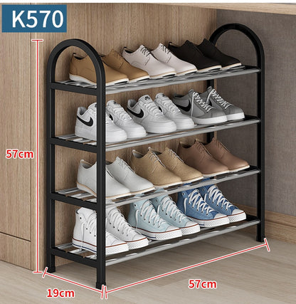 Shoe Rack Shoe Shelf 5/4/3/2 Layers Simple Dust-proof Storage Shoe Cabinet Multi-layer Assembly Door Dormitory Organizer Rack - StorageandmoreStorage