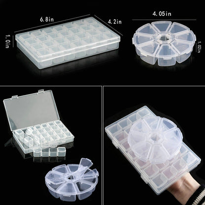 Transparent Plastic Storage Jewelry Box Compartment Adjustable Container For Beads Earring Box For Jewelry Rectangle Box Case - StorageandmoreStorage