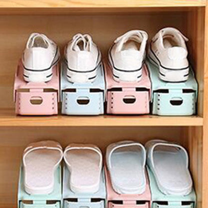 Durable Adjustable Shoe Organizer Footwear Support Slot Space Saving Cabinet Closet Stand Shoes Storage Rack Shoebox - StorageandmoreStorage